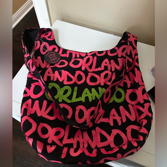 Robin Ruth Women’s Orlando Tote Snap Closure Crossbody Canvas Beach Bag Pink - Picture 2 of 8